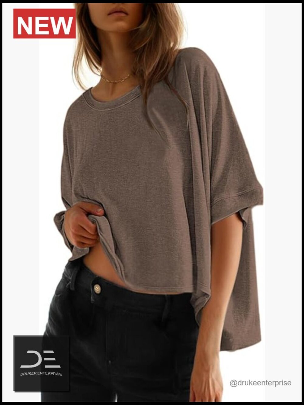 Women's Loose Oversized Basic Tee Short Sleeve Crew Neck T-Shirt